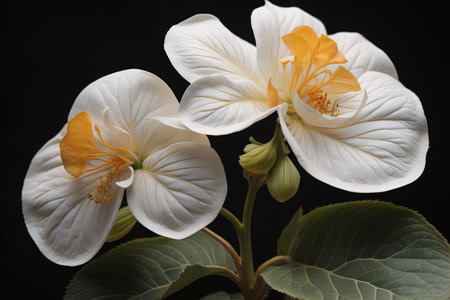 Close up of a blooming colorful flowers in springtime. Close-up. ai generativeの素材
