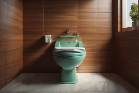 toilet bowl in modern bathroom. ai generativeの素材