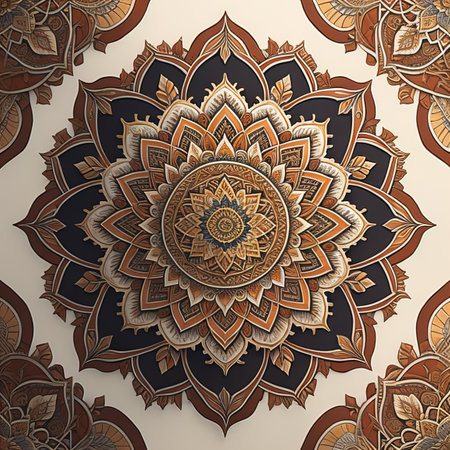 Mandala pattern. Vintage decorative elements. Hand drawn oriental background. ai generativeの素材