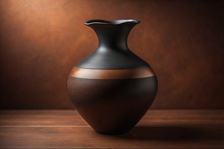 Ceramic vase on a solid color background. ai generativeの素材