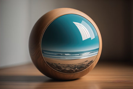 Closeup of a colourful ball. ai generativeの素材