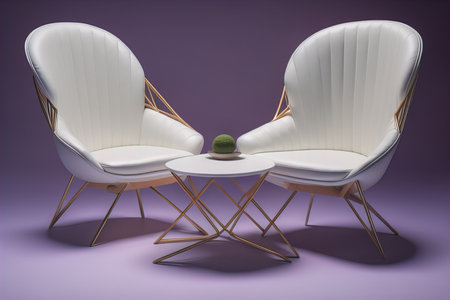 Colorful armchair on a solid color background. ai generativeの素材