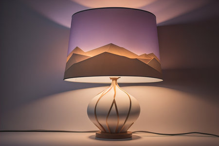 decorative table lamp on solid color background. ai generativeの素材
