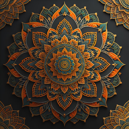 Mandala pattern. Vintage decorative elements. Hand drawn oriental background. ai generativeの素材