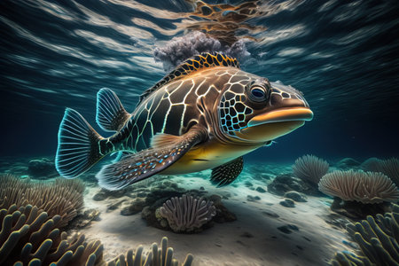 Tropical fish in the Red Sea. ai generativeの素材