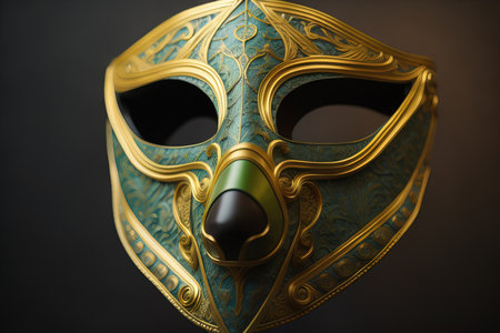 Mardi Gras mask isolated on solid color background. ai generativeの素材