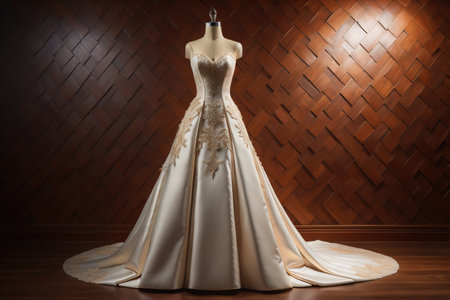 Wedding dress on a mannequin. ai generativeの素材