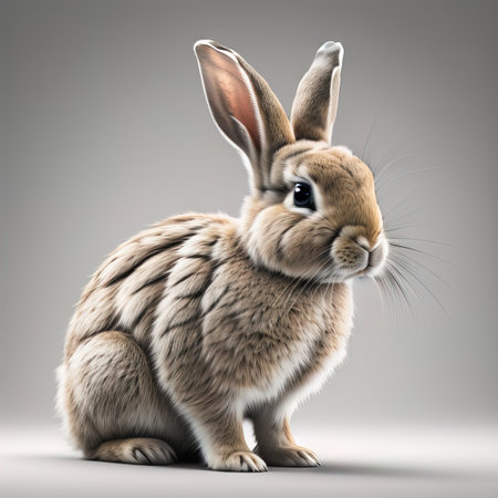 Easter bunny on a solid color background. ai generativeの素材