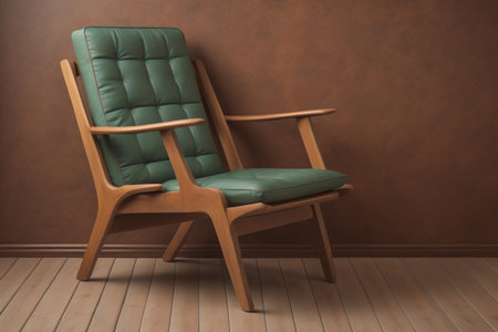 Wooden chair in the room. ai generativeの素材