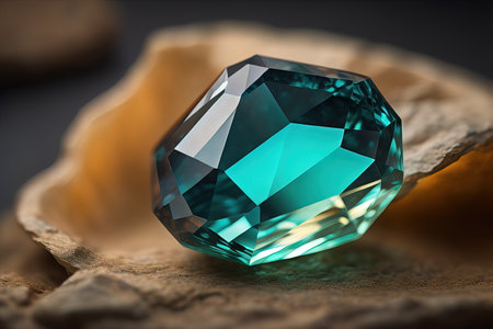 Brilliant multicolored sapphire on a surface. ai generativeの素材