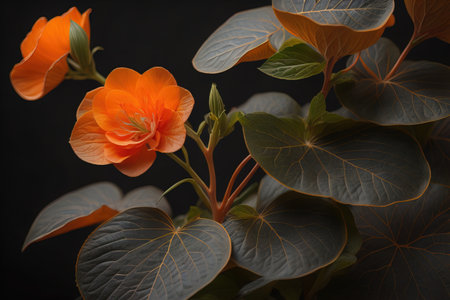 Close up of a blooming colorful flowers in springtime. Close-up. ai generativeの素材