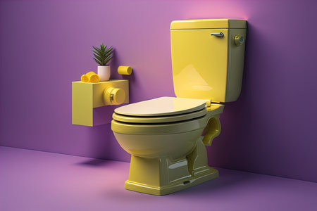 toilet bowl in modern bathroom. ai generativeの素材