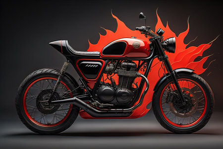 Modern powerful sports motorcycle on a colorful background. ai generativeの素材