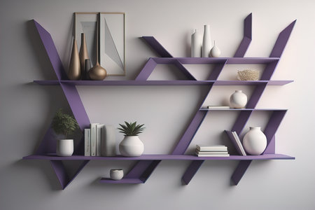 Bookshelf in scandinavian interior. ai generativeの素材