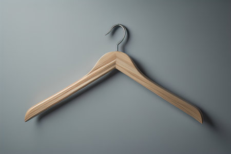 Wooden clothes hanger hanging on the wall. ai generativeの素材