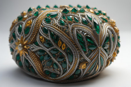 Jewelry made of precious stones on a white background close-up. generative aiの素材