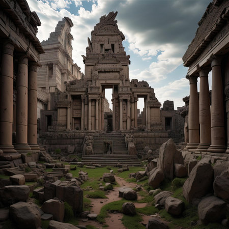Ancient ruins in Hampi, generative aiの素材