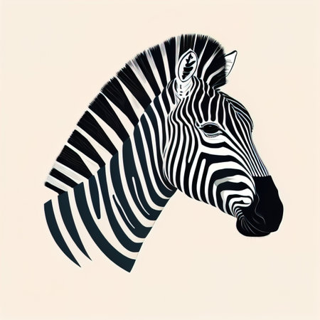 Zebra head isolated on white background. Hand drawn vector illustration. ai generativeの素材