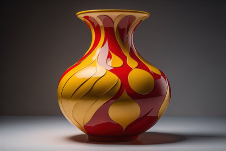 Ceramic vase on a solid color background. ai generativeの素材
