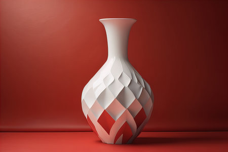 Ceramic vase on a solid color background. ai generativeの素材