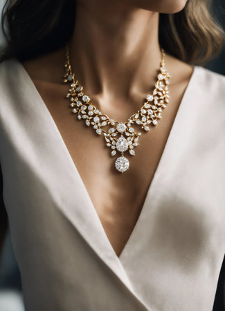 Diamond jewelry luxury and fashion jewelry. ai generative.の素材