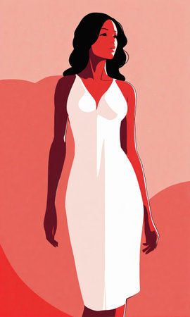 Psychedelic photo of a woman. Abstract Illustration. Vector illustration. ai generative.の素材