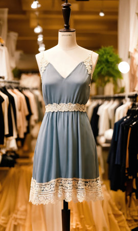 mini dress with low neckline on a mannequin. ai generative.の素材