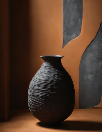 old vintage clay pot with a beautiful pattern. ai generative.の素材