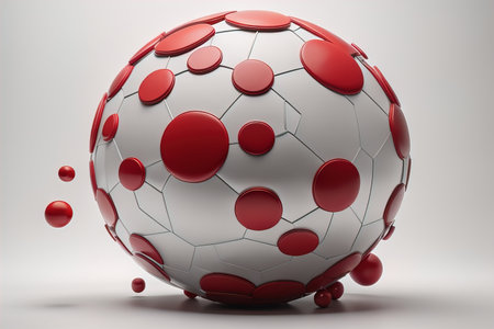 Closeup of a colourful ball. ai generativeの素材