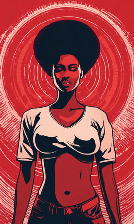 Psychedelic photo of a woman. Abstract Illustration. Vector illustration. ai generative.の素材