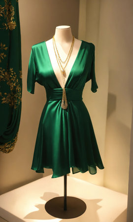 mini dress with low neckline on a mannequin. ai generative.の素材