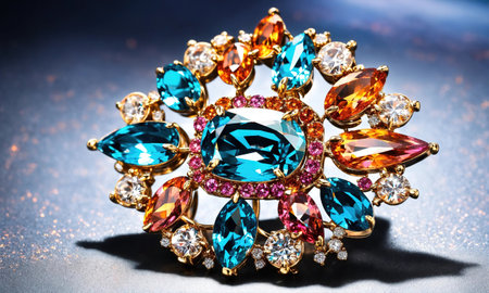 jewelry with a turquoise and red sapphire. ai generative.の素材