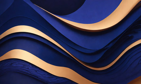 Abstract blue and purple wavy background. Fractal art. ai generativeの素材