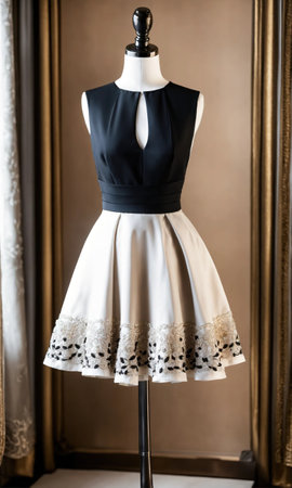 mini dress with low neckline on a mannequin. ai generative.の素材