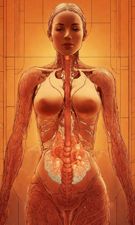 Psychedelic photo of a woman. Abstract Illustration. Vector illustration. ai generative.の素材