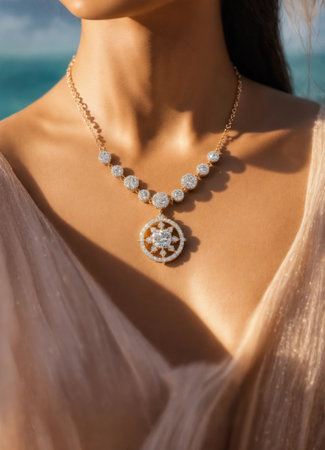 Diamond jewelry luxury and fashion jewelry. ai generative.の素材