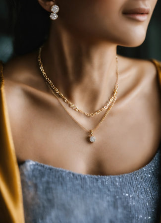 Diamond jewelry luxury and fashion jewelry. ai generative.の素材