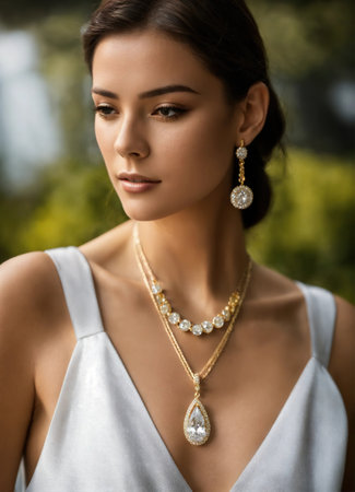 Diamond jewelry luxury and fashion jewelry. ai generative.の素材
