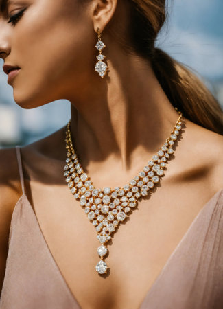 Diamond jewelry luxury and fashion jewelry. ai generative.の素材