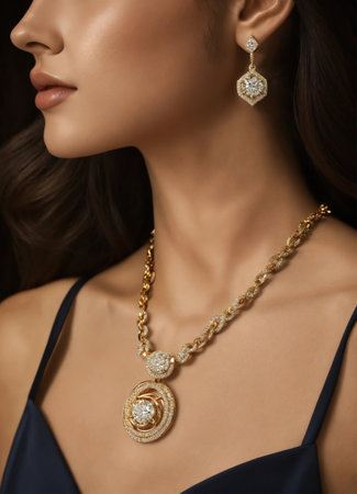 Diamond jewelry luxury and fashion jewelry. ai generative.の素材