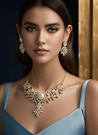 Diamond jewelry luxury and fashion jewelry. ai generative.の素材