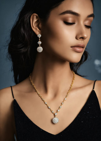 Diamond jewelry luxury and fashion jewelry. ai generative.の素材
