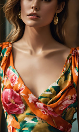 mini dress with low neckline on a mannequin. ai generative.の素材