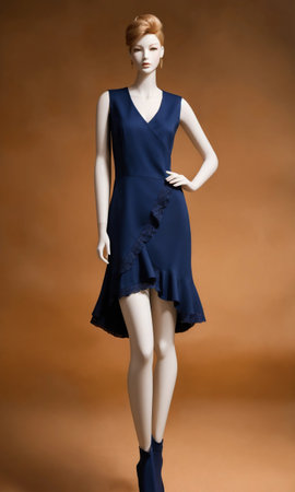 mini dress with low neckline on a mannequin. ai generative.の素材