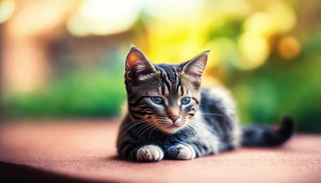 Cute little bengal kitten sitting. ai generative.の素材