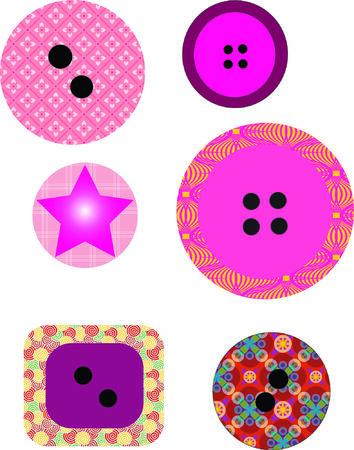fashion buttonsのイラスト素材