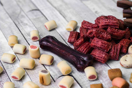 Dog treats and biscuitsの写真素材