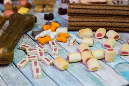 Dog treats and biscuitsの写真素材