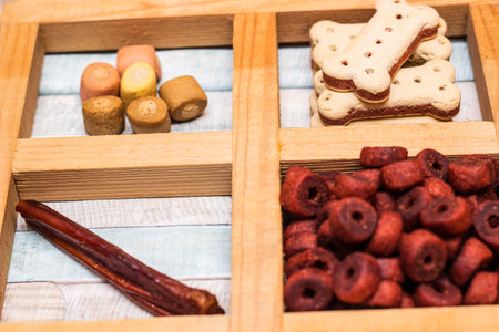 Dog treats and biscuitsの写真素材