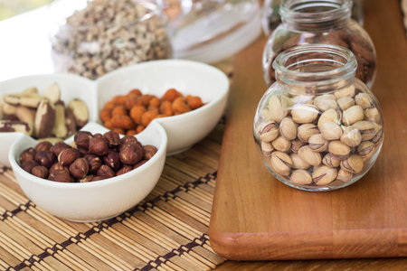 Granola bars with healthy nuts and dried fruits